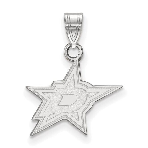 14k White Gold NHL Dallas Stars Small Pendant